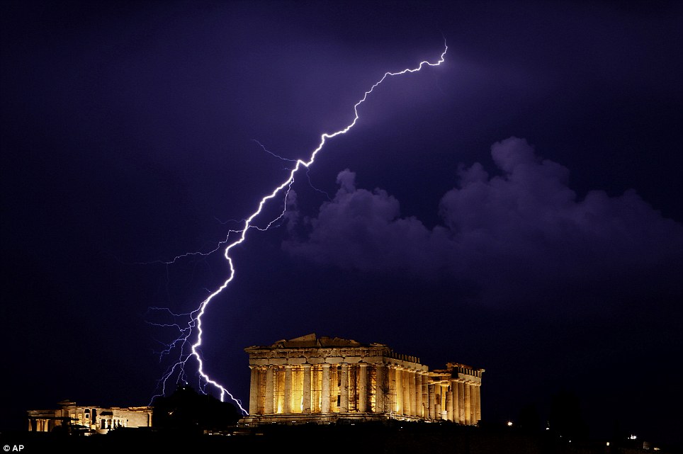 Lightening over the Parthenon